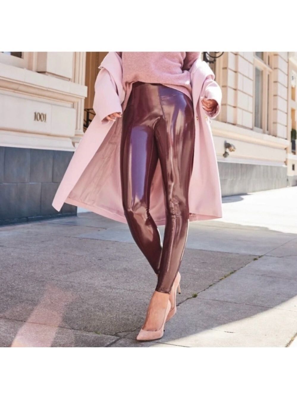 Spanx Faux Patent Leather Leggings in Classic Red